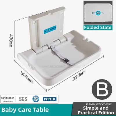 Foldable Wall-Mounted Baby Changing Table for Diaper Changes in Nursing Rooms