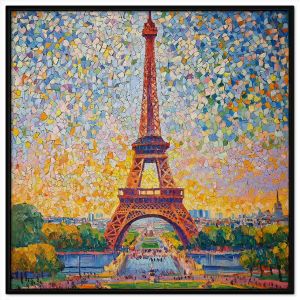 Tranh phong cảnh tháp eiffel. Tranh treo tường dán tường sơn dầu canvas trang trí. CGI-2026