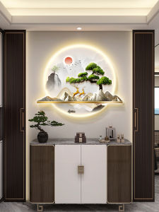 Rising Sun Entrance Painting High-End Creative Landscape Luminescent Lamp Painting Corridor and Aisle Painting Welcome Pine Mural