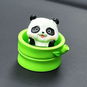 Creative Cartoon Pig Car Decorations Cute Bunny Car Interior Accessories Waving Piggy Bank round Shape Carriage Ornaments