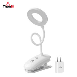 Thunlit Cordless Clip Light USB 2200mAh Rechargeable Stepless Dimming 3 Color Temperatures