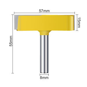 XCAN 1pcs 8mm Shank Cleaning Bottom Router Bit 57mm Cutting Diameter For Surface Planing Router Bit Woodworking Milling Cutter
