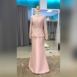 ชู่แม่เจ้าสาว หรู ลูกไม้ไม่แก่ ชู่แม่เจ้าบ่าวตอนเช้า กลางวัน สวย หรู ทันสมัย PFL216-PNK ชมพู