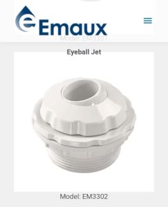 Emaux High-Quality Pool Spa Return Inlet Eyeball Jet 1 1/2" & 2" for Cleaning and Maintenance