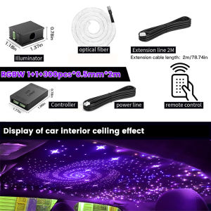 VASTFIRE | 16W Split Starlight Headliner Kit Fiber Optic RGBW Star Lights for Car Roof Ceiling with 1/2/4 Light Heads APP/Remote Control