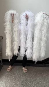 2M Ivory White Ostrich Feather Boa 4 6 10 15 20Ply Feather Shawl&Scarf Wedding Carnival Dress Stage Clothes Decor Plumes Trim