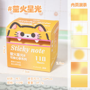 Transparent Gradient Pearlescent Sticky Notes Pullable Correction Notes Colorful Student Waterproof Highlight Marking Post-its