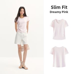 Semir | Cool Feeling Slim Fit Round Neck Short Sleeve T-Shirt for Women