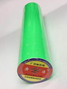 Cây 10 cuộn (4.000 tem) giấy bấm giá chính hiệu Guangjin nhiều màu dùng dán giá tiền tem giấy sáng mịn