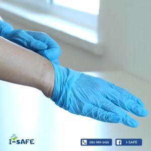 Nitrite Gloves ถุงมือยางสีฟ้า เป็นเพื่อนถุงมือไนไตรสีฟ้า กันน้ำ ไม่มีแป้ง สำหรับการประสงค์ บรรจุ 100ชิ้น รวมถุงมืออเนกประสงค์ ให้ดีสำหรับการดึงไม่มีแป้ง