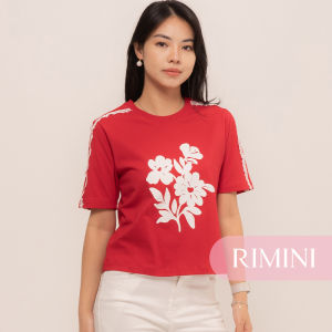 RIMINI - Atasan Wanita Berlengan Flower Crop Size XS-XL - Jiyu Top CO7025