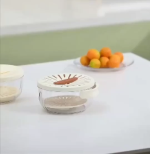 Alby Mart New Wadah Pengering dengan Tutup Wadah Cuci Buah Sayur Saringan Penyaring Fruit Drainer dengan Pegangan Dapat Dilipat 2 in 1