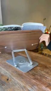 R10 Giá đỡ đọc sách chân đế xoay 360 độ giá đỡ máy tính bảng laptop khung hợp kim nhôm cao cấp