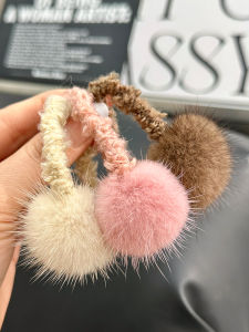 โบว์ผ้าขนกระต่ายน่ารักและหรูหราสำหรับผู้หญิง เครื่องประดับผมยางยืด ทรงเรียบง่าย สไตล์เกาหลี ผลิตจากผ้าฝ้ายโพลีเอสเตอร์