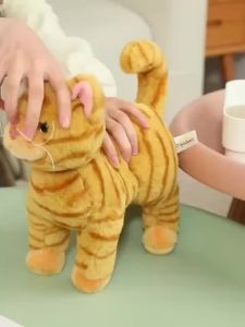25CM Simulation Cat Doll Stuffed Animal Lifelike Pet Cat Toys Home Ornament Holiday Surprise Gift