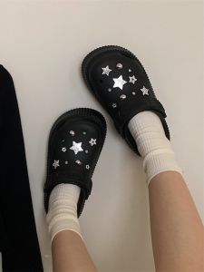 Summer Thick Bottom EVA Clog Shoes Womens Fashionable Anti-slip Beach Sandals Cool Star Design Outdoor Wear Casual Slip-ons