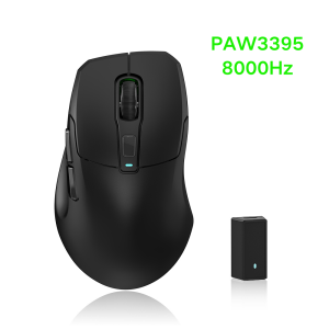 เมาส์ไร้สาย KYSONA Uranus PR0 น้ำหนักเบา 54 กรัม ใช้เซ็นเซอร์ PAW3395 อัตราการสแกน 8000Hz ความละเอียด 26000 DPI โหมดการเชื่อมต่อ 3 แบบ เมาส์เกมมิ่งตามหลักสรีรศาสตร์สำหรับพีซี