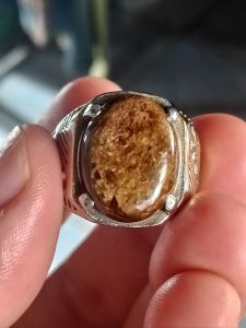CINCIN BATU AKIK PASIR EMAS ASLI NATURAL ALAMI