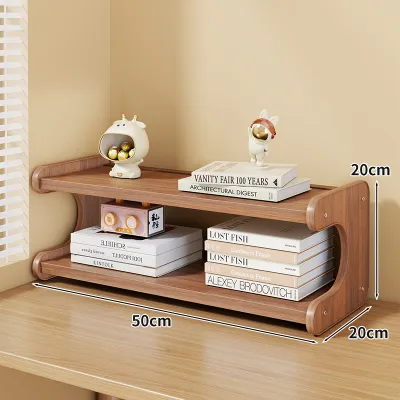 Wooden Desk Organizer Shelf Multi-layer Bookshelf