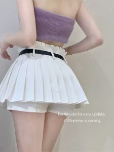 Váy Ngắn Xếp Ly Chữ a Cạp Cao Chống Hở Hang Mùa Hè Cho Nữ Váy Midi Ngắn Bó Sát Cho Nữ Cỡ Lớn