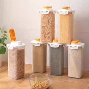 Transparent Square Plastic Food Storage Canister