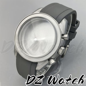 DZ New 40mm VK63 Coated Titanium Watch Case Blue Green Black Silver Insert With Glass For VK63 Quartz Chronograph Movement