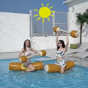 Inflatable Swimming Ring for 2 Players Pool Seat Water Sports Toy Childrens Party Supplies Gladiators Raft Game Toy