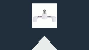 Light Socket Splitter - 2 in 1 Bulbs Socket Splitter E27 Dual Heads Lamp Holder - 30W Per Head Converter Base PBT Socket for Home Garage Warehouse Basement Use