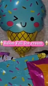 Balon Foil Happy Birthday Ice Cream Candy Permen Jumbo