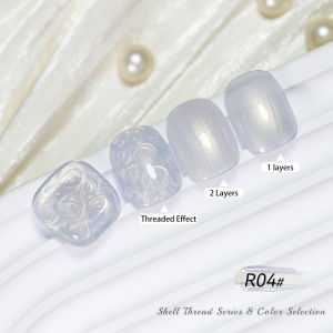 NAILCO | NAILCO 15ml 8Colors Threaded Gel Nail Polish UV LED Soak Off Semi Permanent Shell Pearl Fine Sparkling Pearl Texture Nail Gel