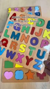 20 X 20cm Number Letter Shape Matching Jigsaw Educational Toys Wooden Jigsaw Toys Kids Christmas Gift