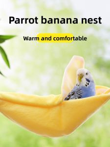 VOA | Winter Warmth Bird Nest for Parrots Banana Shape Cotton Nest Hanging Bed