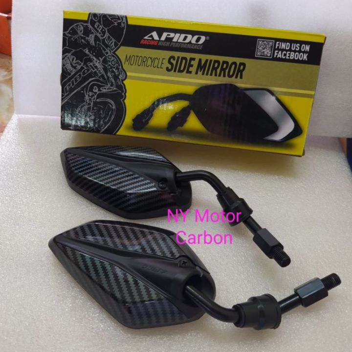 Apido cermin / side mirror Size Kecil dan Pendek Carbon Honda Yamaha