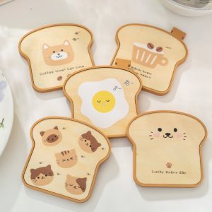 5pcs/set Toast Shape Coaster Heat-Resistant Coffee Hot Pad Drink Cup Mat Kitchen Home Tableware Office Table Decor Ornament Gift