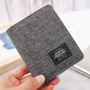 Ví Da Vải Canvas Siêu Mỏng Cho Nam Ngắn Gọn Phong Cách Thể Thao Màu Trơn Mới Về Mùa Hè 2025 Ví Da Nhỏ Gọn Cho Thanh Thiếu Niên