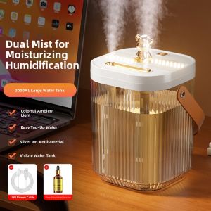 Double Spray Large Fog Quantity Humidifier Small Home Use Bedroom Office Dormitory Spray Machine 1307T Moisturizing Device
