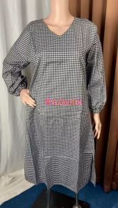 V NECK MAXI SQUARE 719 / MAXI KATUN / MIDI DRESS REALPICT FIT TO L