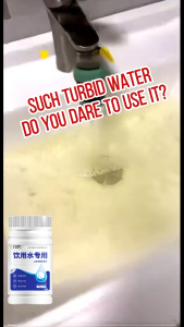 100PCS FDA LTO chlorine for drinking chlorine for water refeling sterilize and disinfect water deodorizer and algae chlorine for water treatment Suitable for well water household water tanks swimming pools rivers 100% safe water purification tablets