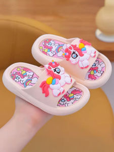 Adorable Rainbow Horse Childrens Slippers Indoor Soft Bottom Anti-Slip Home Cartoon Baby Princess Summer New Style Kids Sandals