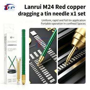 LANRUI M24 Tin Drag Needle Set Red Copper FPC Connector Reballing Solder Bar for Phone PCB Motherboard IC Chip Weld Repair Tools