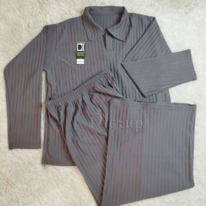 Setelan knit lengan panjang sierra Size Standar dan Jumbo / Sierra One Set Knit Premium Tebal Melar Tidak Nerawang Celana Panjang Kulot / Set Wanita Terbaru Knit Hornet Maxiline Rib