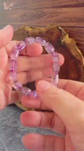 Natural Super Seven Bracelet Icy Purple Freeform Faceted Crystal Bracelet Firework Inclusion All-Round Energy Gift - RRC