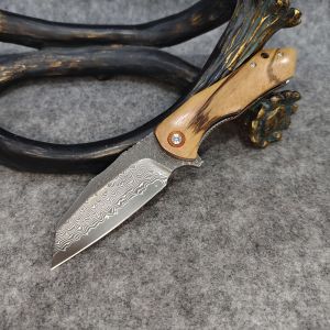 มีดพับอเนกประสงค์ เหล็กดามัสกัส67ชั้นทบแกนกลางvg10