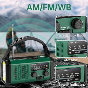 10000mAh Emergency Radio FM/AM/NOAA Solar Hand Crank Dynamo Radio Flashlight SOS Alarm Power Bank راديو الطوارئ רדיו ופנס חירום
