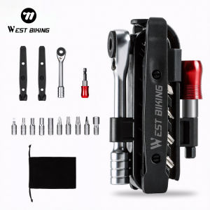 West Biking | WEST BIKING Bike Repair Tools Portable Ratchet Wrench Set 14 In 1 Multifunction Combination Aluminum Alloy Bicycle Ratchet Tools