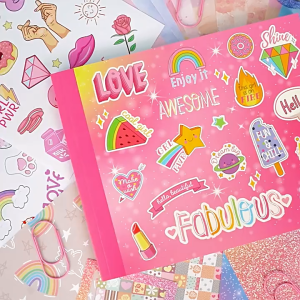Anakkid---DIY Journal Set Childrens Diary Set Pink Girl Birthday Gift Scrapbook