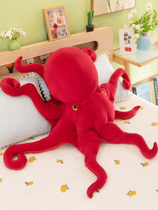 สร้างสรรค์ ตุ๊กตาหมึกสร้างสรรค์ สัตว์น้ำ อุปกรณ์บรรเทาความเครียด หมอน หมีผ้าปะติดปะต่อกัน ผ้าฝ้าย PP ของเล่นสำหรับเด็ก