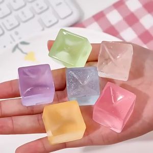 5PCS Mini Kids Hot Fidget Toy Mochi Ice Block Stress Ball Toy Transparent Stress Relief Squeeze Toy