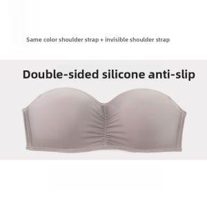 JIAZINI | Wireless Strapless Bra Womens Thin Summer Invisible Seamless Tube Top Bra Nylon Material Youth Female Detachable Double Shoulder Strap