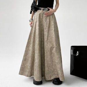 Tie-Dye A-Line Mini Skirt Womens Spring Autumn New Style High Waist Polyester Fabric Commute Simple Design Slimming Effect